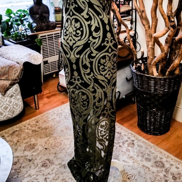 1 LEFT! (S)🍸Stunning! olive/blk sheer choker dress - Picture 5 of 9